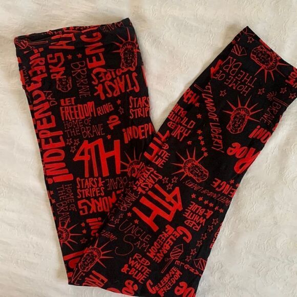 LuLaRoe TC Leggings Plus size Independence Day July 4th Patriotic - Picture 1 of 7